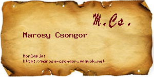 Marosy Csongor névjegykártya